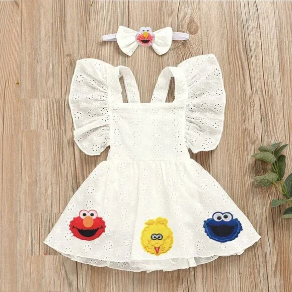 boutique One Pieces Elmo Dress Birthday Romper Dress Clothes